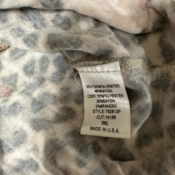 Tan & White Stripe Top with Rose Cheetah Design - Picture 2 of 12